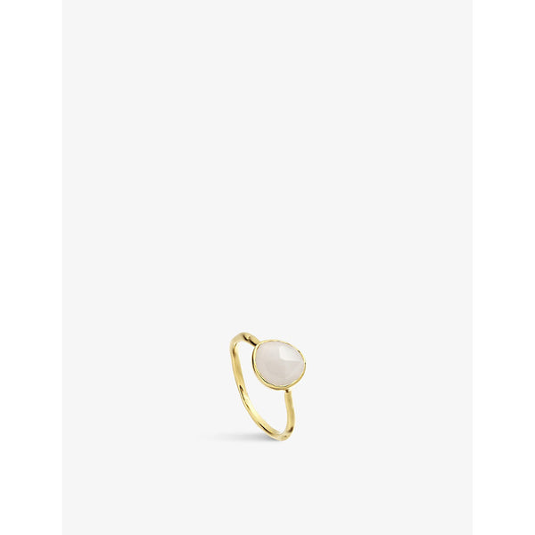 Monica Vinader Siren 18ct yellow-gold vermeil plated recycled sterling-silver and moonstone ring