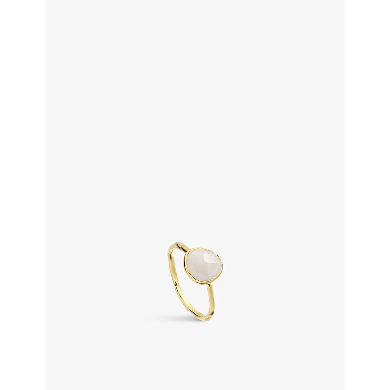 Monica Vinader Siren 18ct yellow-gold vermeil plated recycled sterling-silver and moonstone ring