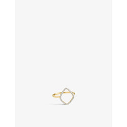 Monica Vinader Riva 18ct yellow-gold vermeil plated recycled sterling-silver and 0.045ct diamond ring