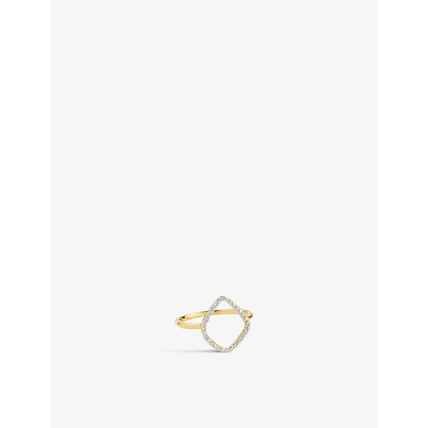 Monica Vinader Riva 18ct yellow-gold vermeil plated recycled sterling-silver and 0.045ct diamond ring