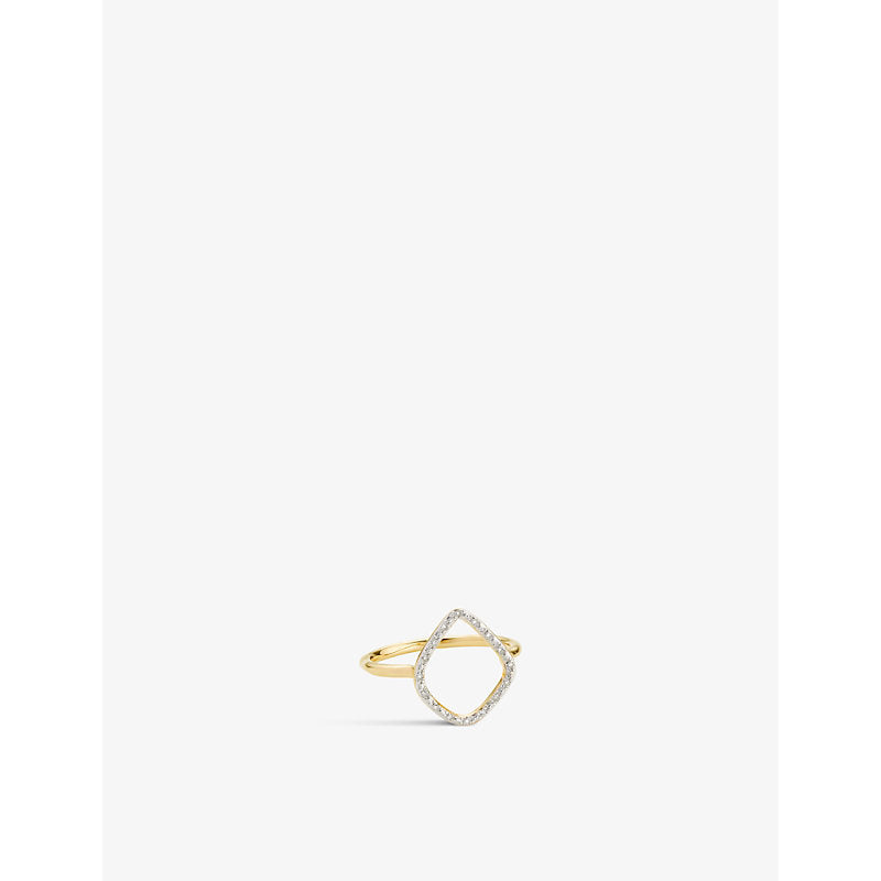 Monica Vinader Riva 18ct yellow-gold vermeil plated recycled sterling-silver and 0.045ct diamond ring