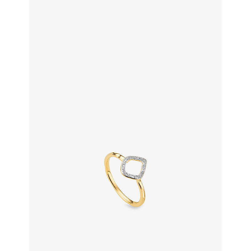  Monica Vinader Riva Mini Kite 18ct yellow gold-plated vermeil sterling-silver and 0.025ct diamond ring