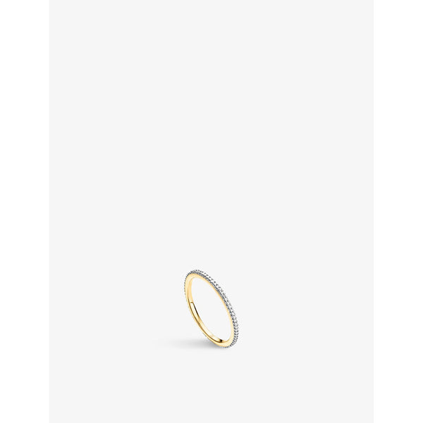 Monica Vinader Eternity 18ct yellow-gold vermeil on recycled-sterling silver and 0.12ct diamond ring