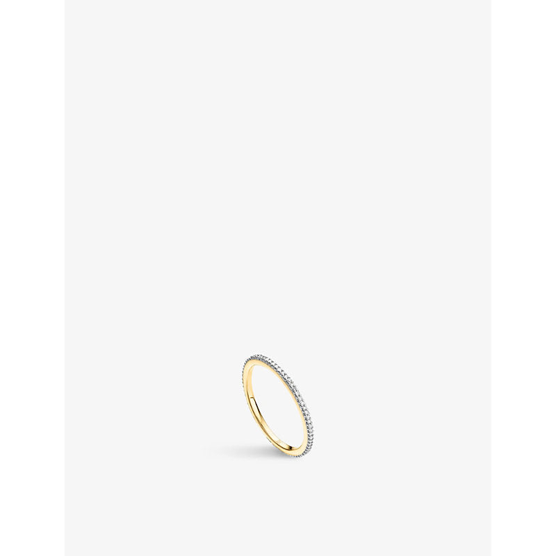 Monica Vinader Eternity 18ct yellow-gold vermeil on recycled-sterling silver and 0.12ct diamond ring