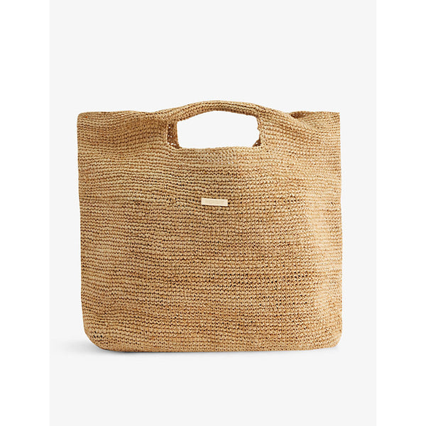 Monday Swimwear Paloma large raffia top-handle bag