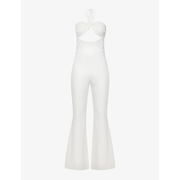 Amy Lynn Halterneck cut-out woven jumpsuit