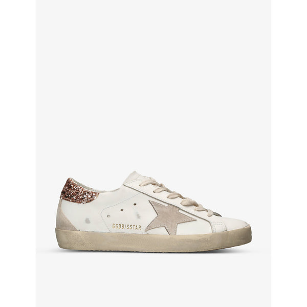 Golden Goose Super Star 11471 glitter heel-tab leather trainers | Golden Goose