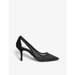  Carvela Hotsox crystal-embellished mesh heeled court shoes