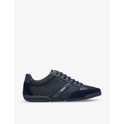 Boss Logo-badge lace-up low-top woven trainers