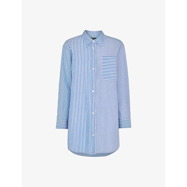 Whistles Millie stripe oversized cotton shirt