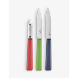 Opinel Les Essentiels Trio kitchen stainless-steel knife and peeler set