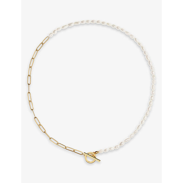  La Maison Couture Amadeus Alba 14ct yellow gold-plated brass and pearl necklace