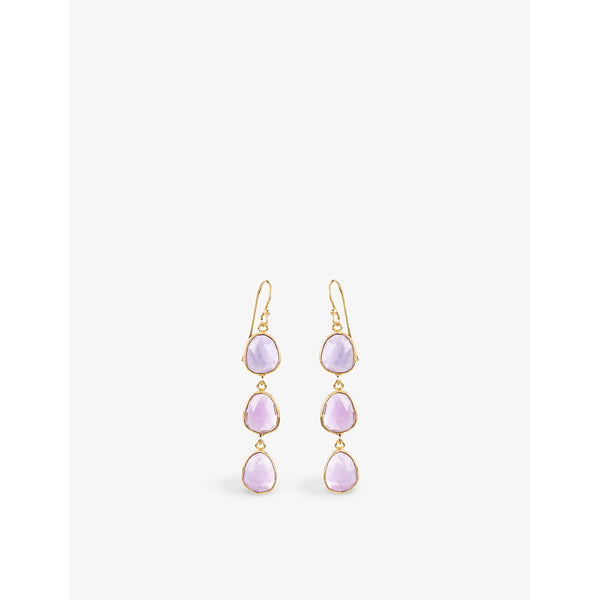 La Maison Couture Amadeus Sophia 14ct yellow gold-plated vermeil recycled sterling silver and amethyst earrings | LA MAISON COUTURE