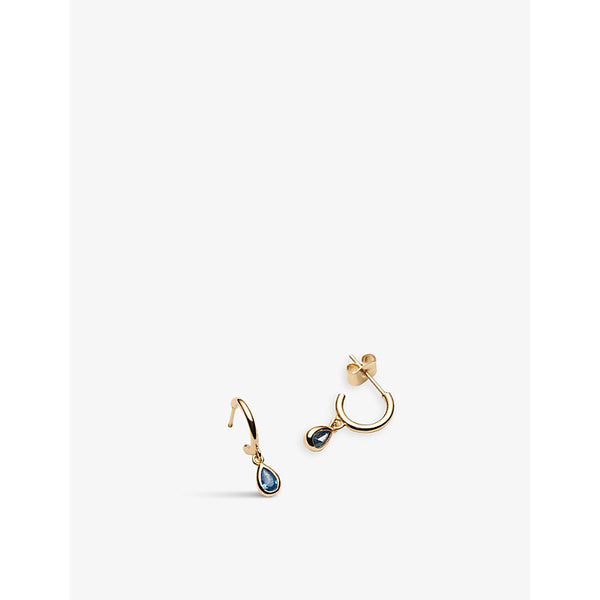 La Maison Couture With Love Darling #6 Water Drop 14ct yellow gold-plated vermeil 925 sterling silver and cubic zirconia hoop earrings