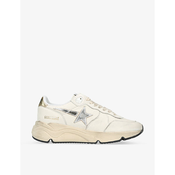  Golden Goose Running Sole metallic star-patch leather trainers