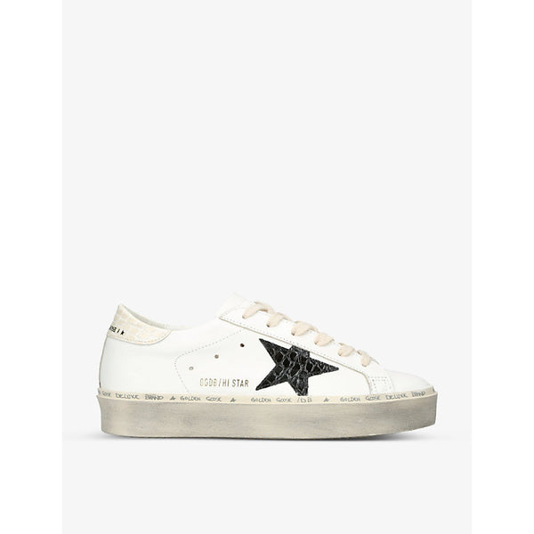  Golden Goose Hi Star 11386 logo-print leather low-top trainer