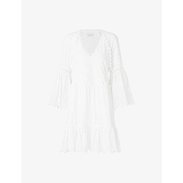 Malina Khloe broderie-anglaise tassel-trim cotton mini dress | MALINA