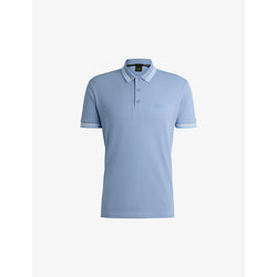  Boss Logo-embroidered stripe cotton-piqué polo shirt