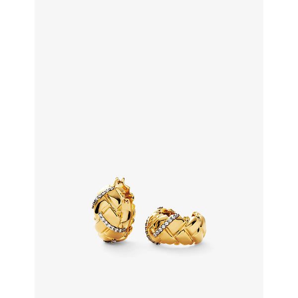 Missoma x Lucy Williams Waffle 18ct yellow-gold plated and cubic zirconia hoop earrings