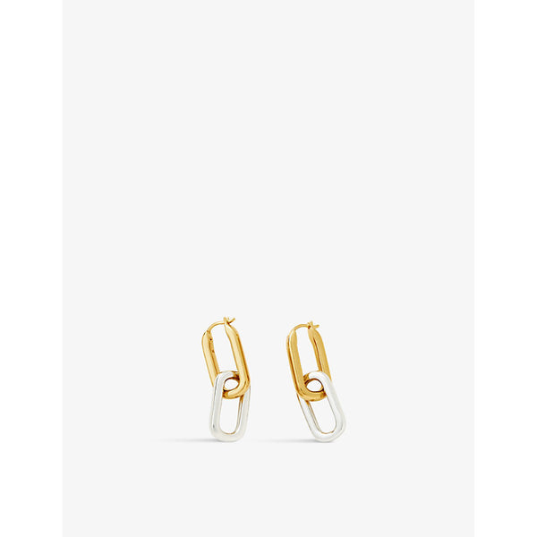  Missoma Chain-link 18ct recycled-gold plated brass hoop earrings