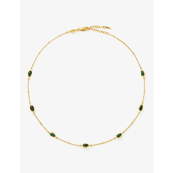 Missoma Mala 18ct yellow gold-plated vermeil recycled sterling-silver and malachite choker necklace