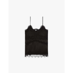  The Kooples Lace-trim silk camisole top