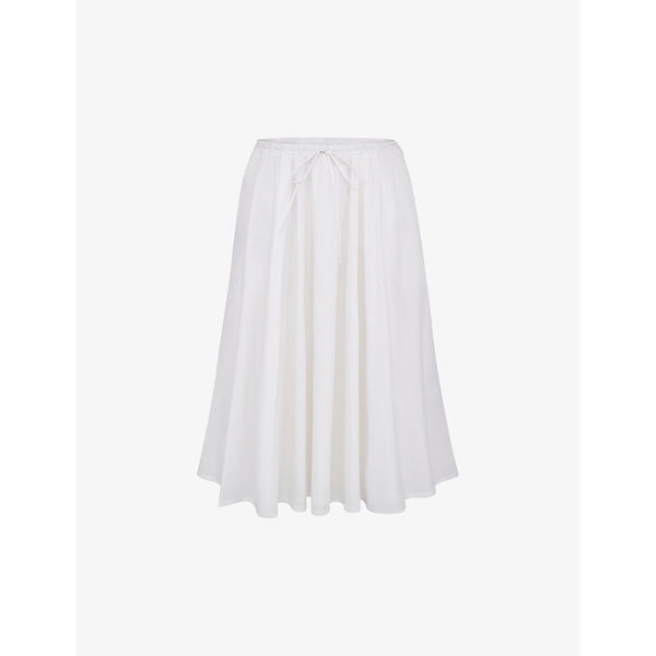 House of CB Cora self-tie stretch-woven midi skirt