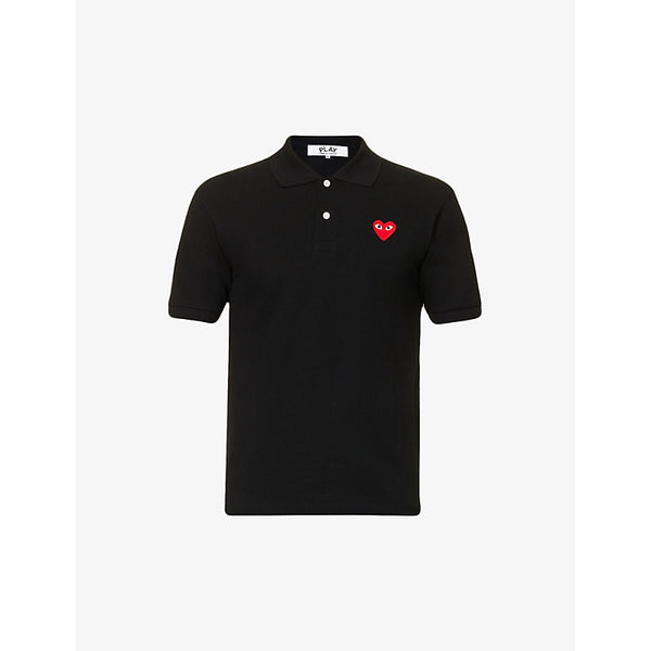 Comme Des Garcons Play Heart-appliqué regular-fit cotton piqué polo shirt