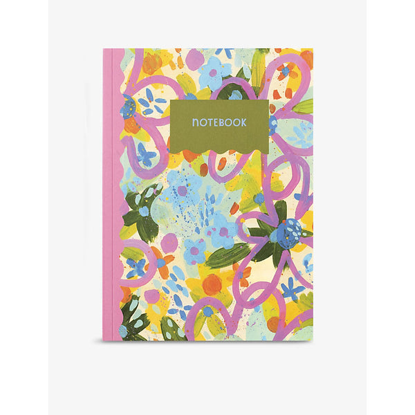 Raspberry Blossom Canvas Floral graphic-print notebook 15cm x 21cm