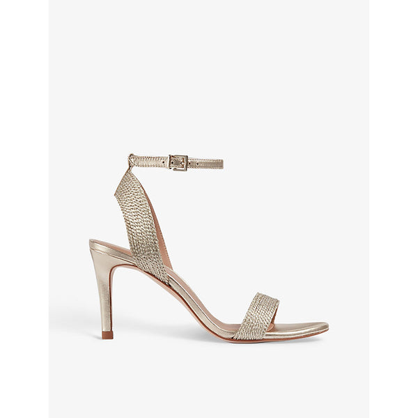 Lk Bennett Ivette textured-woven metallic-leather sandals