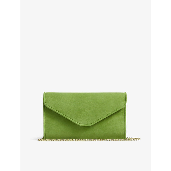 Lk Bennett Dominica piped-trim suede envelope-clutch bag