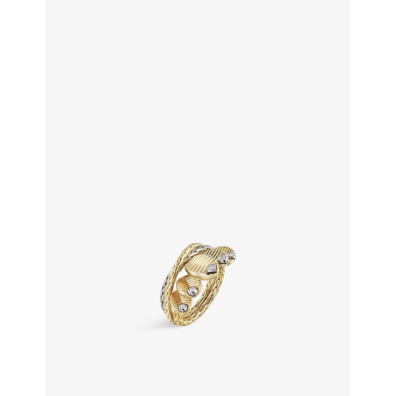 Cartier Grain de Café 18ct white-gold, 18ct yellow-gold and 0.10ct diamond ring