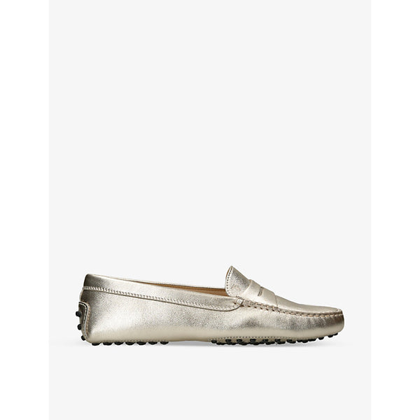 Tods Mocassino Gommini metallic-leather driving shoes