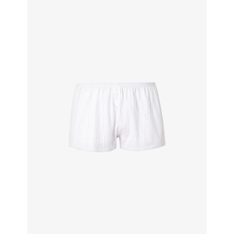  Cou Cou Intimates Pointelle high-rise organic-cotton shorts