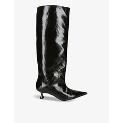  Ganni Slouchy recycled faux-leather knee-high boots