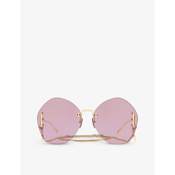 Gucci GG1203S round-frame metal sunglasses