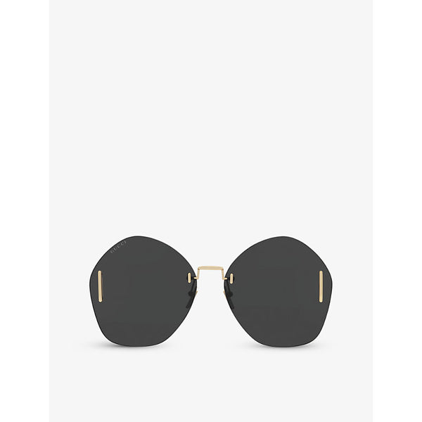 Gucci GG1203S round-frame metal sunglasses | LYBSTORE