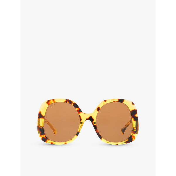 Gucci GG1235S round-frame acetate sunglasses | LYBSTORE