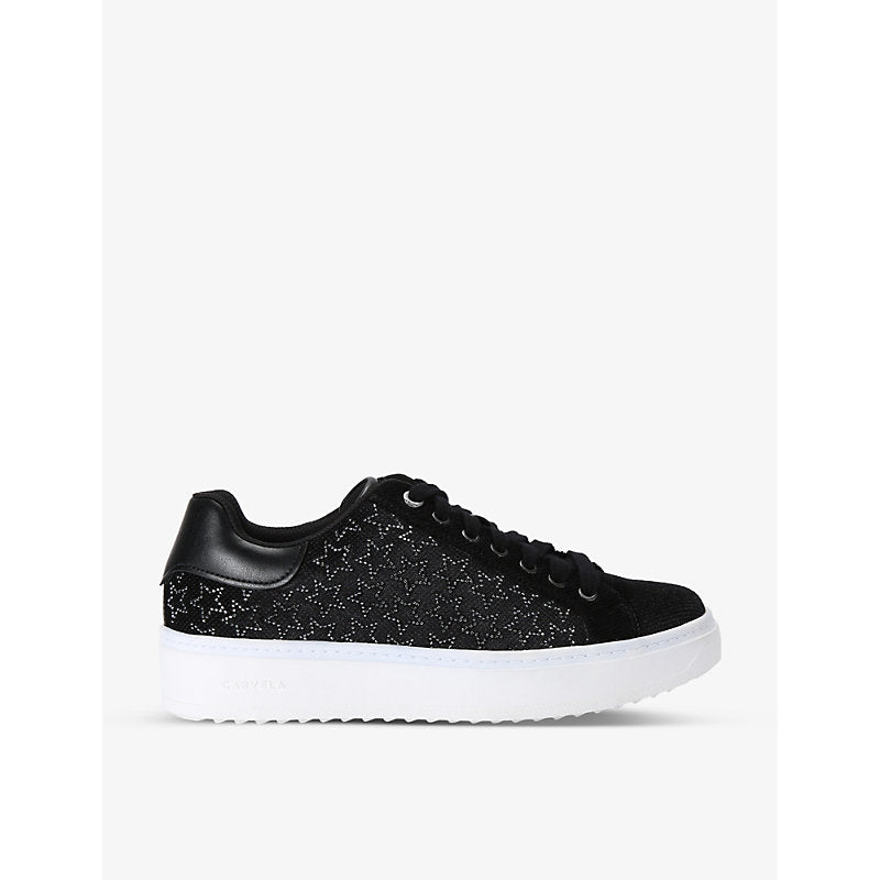 Carvela Dream star crystal-embellished velvet trainers