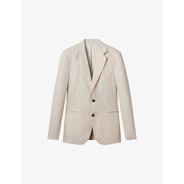 Reiss Kin notch-lapel slim-fit single-breasted linen blazer