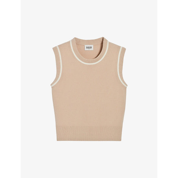  Claudie Pierlot Striped sleeveless knitted jumper