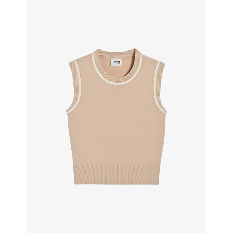  Claudie Pierlot Striped sleeveless knitted jumper