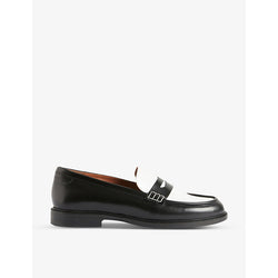 Claudie Pierlot Auden contrast-panel round-toe leather loafers