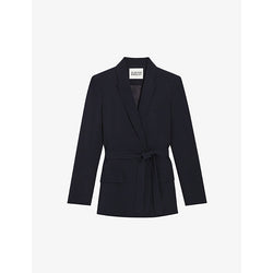  Claudie Pierlot Self-tie tailored-collar regular-fit woven blazer