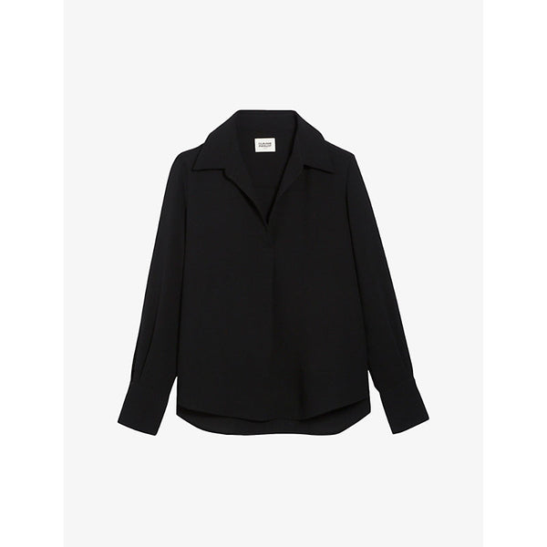 Claudie Pierlot Camp-collar V-neck woven blouse