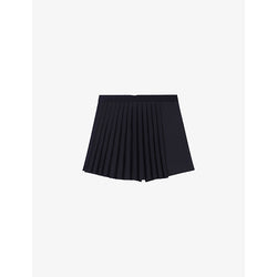  Maje Lupli straight-fit pleated stretch-woven shorts