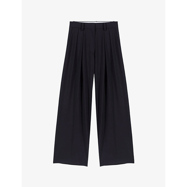  Maje Pakina high-rise straight-leg stretch-woven trousers