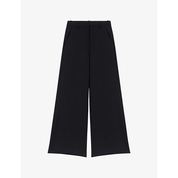 Maje Pimano high-rise flared-leg stretch-woven trousers