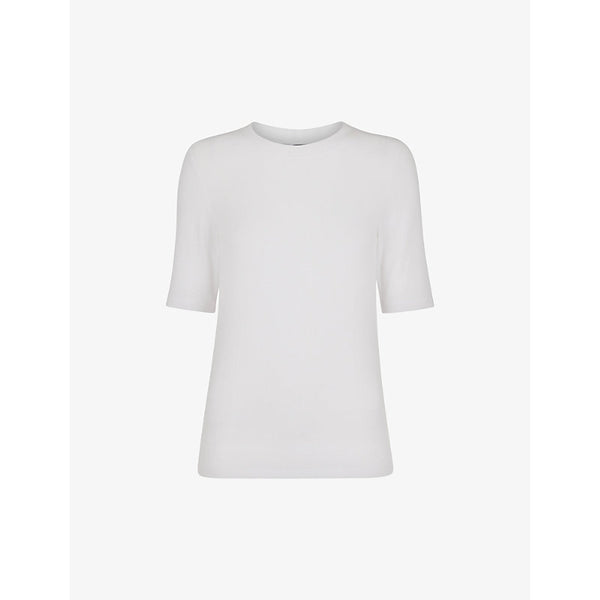 Whistles Essential crew-neck ribbed stretch-woven T-shirt