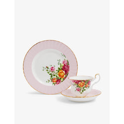 Royal Albert Old Country Roses bone china 3-piece tea set